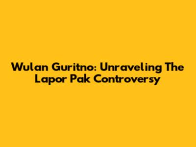 Wulan Guritno: Unraveling The 'Lapor Pak' Controversy