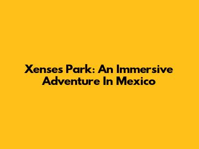 Xenses Park: An Immersive Adventure In Mexico